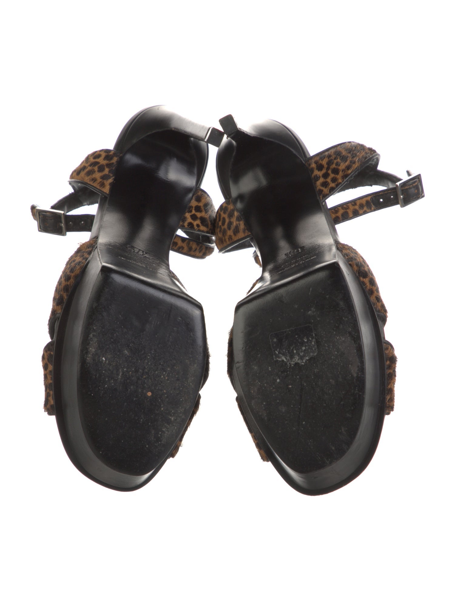 Saint Laurent Ponyhair Animal Print Sandals