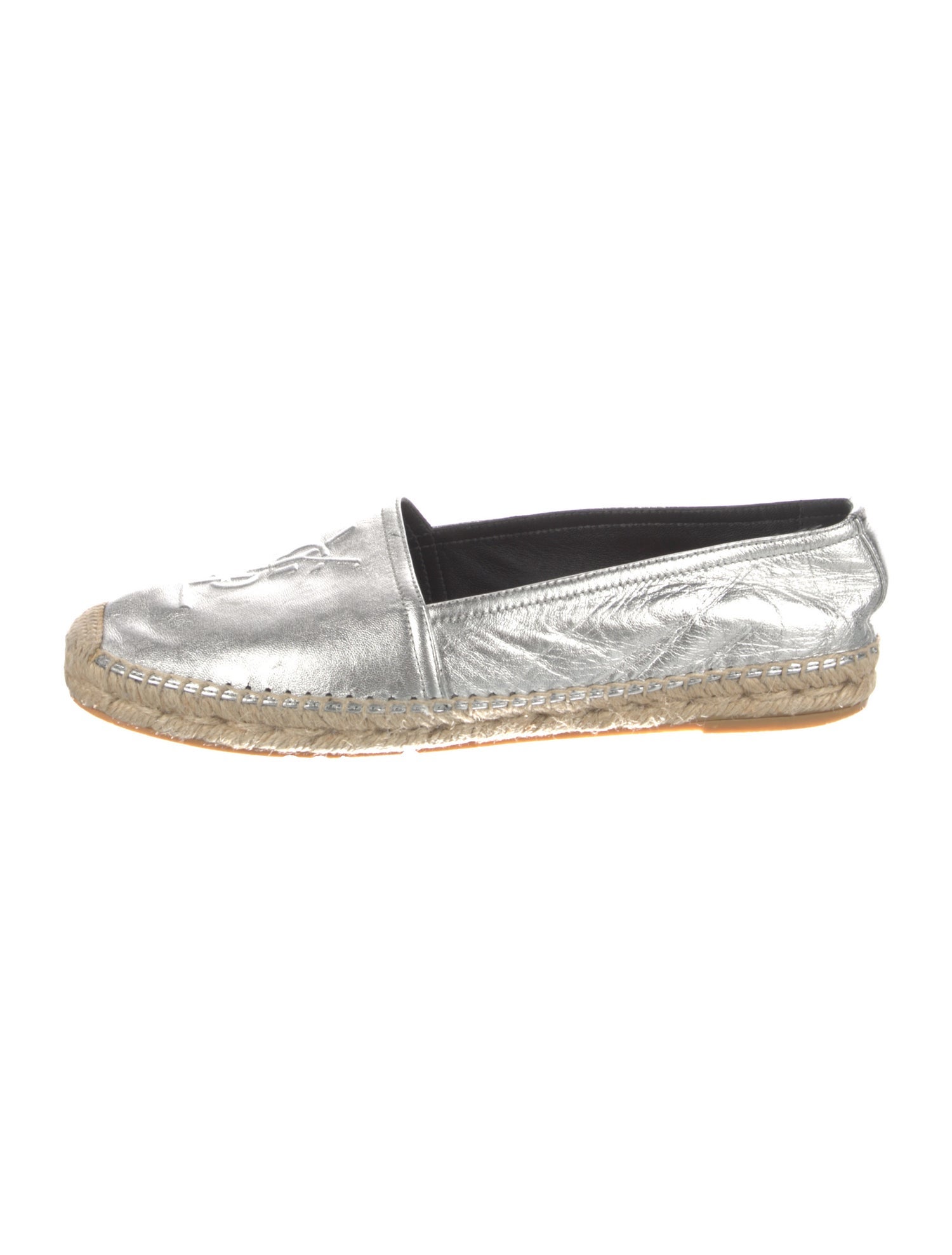 Saint Laurent Signature Logo Leather Espadrilles