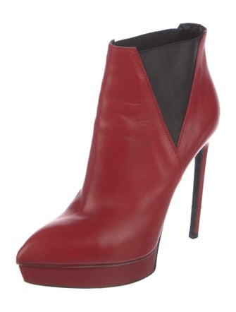 Saint Laurent Leather Colorblock Pattern Chelsea Boots