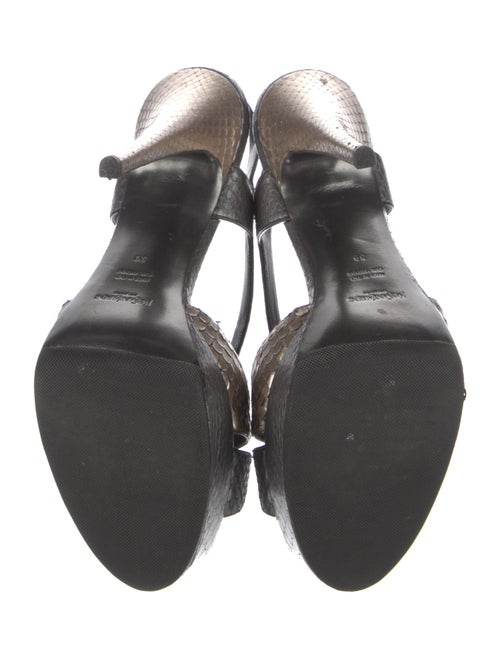 Saint Laurent Leather Animal Print T-Strap Sandals