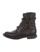 Saint Laurent Leather Studded Accents Combat Boots