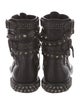 Saint Laurent Leather Studded Accents Combat Boots