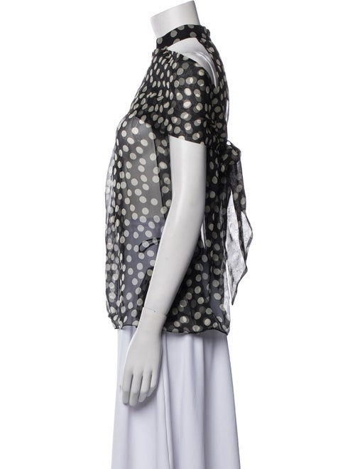 Saint Laurent Silk Polka Dot Print Blouse