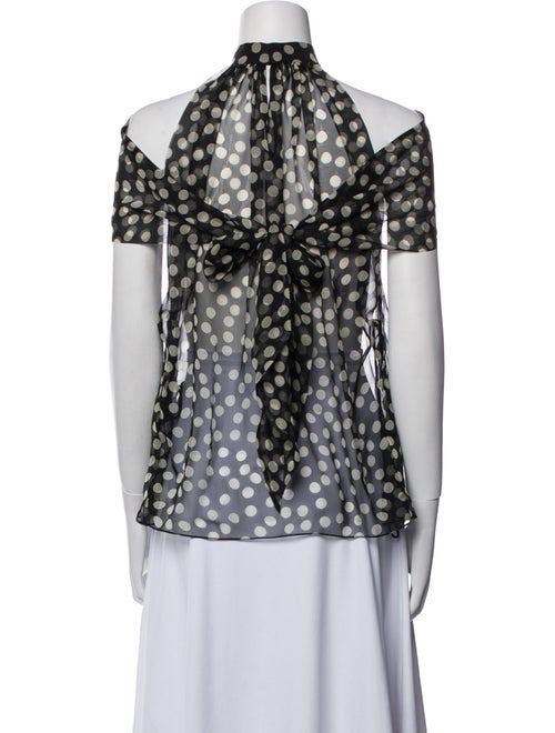Saint Laurent Silk Polka Dot Print Blouse