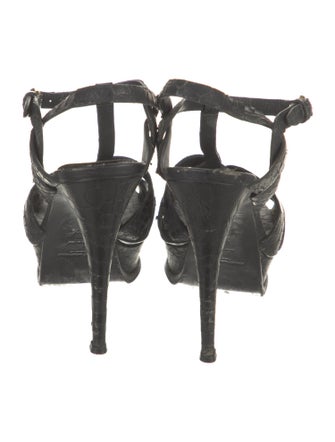 Saint Laurent Leather T-Strap Sandals