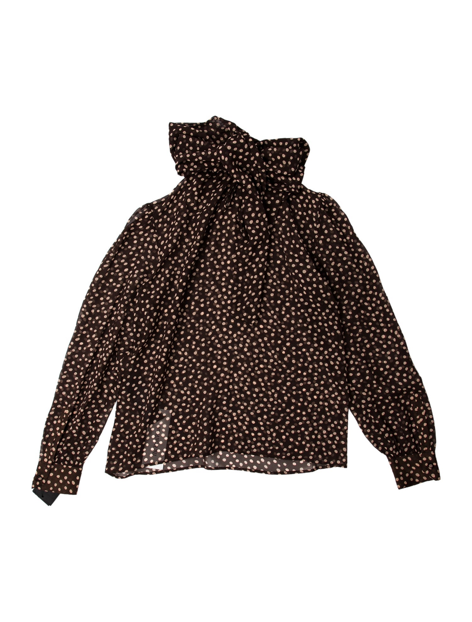 Saint Laurent Silk Polka Dot Print Crop Top w/ Tags