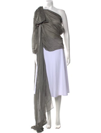 Saint Laurent Silk One-Shoulder Top