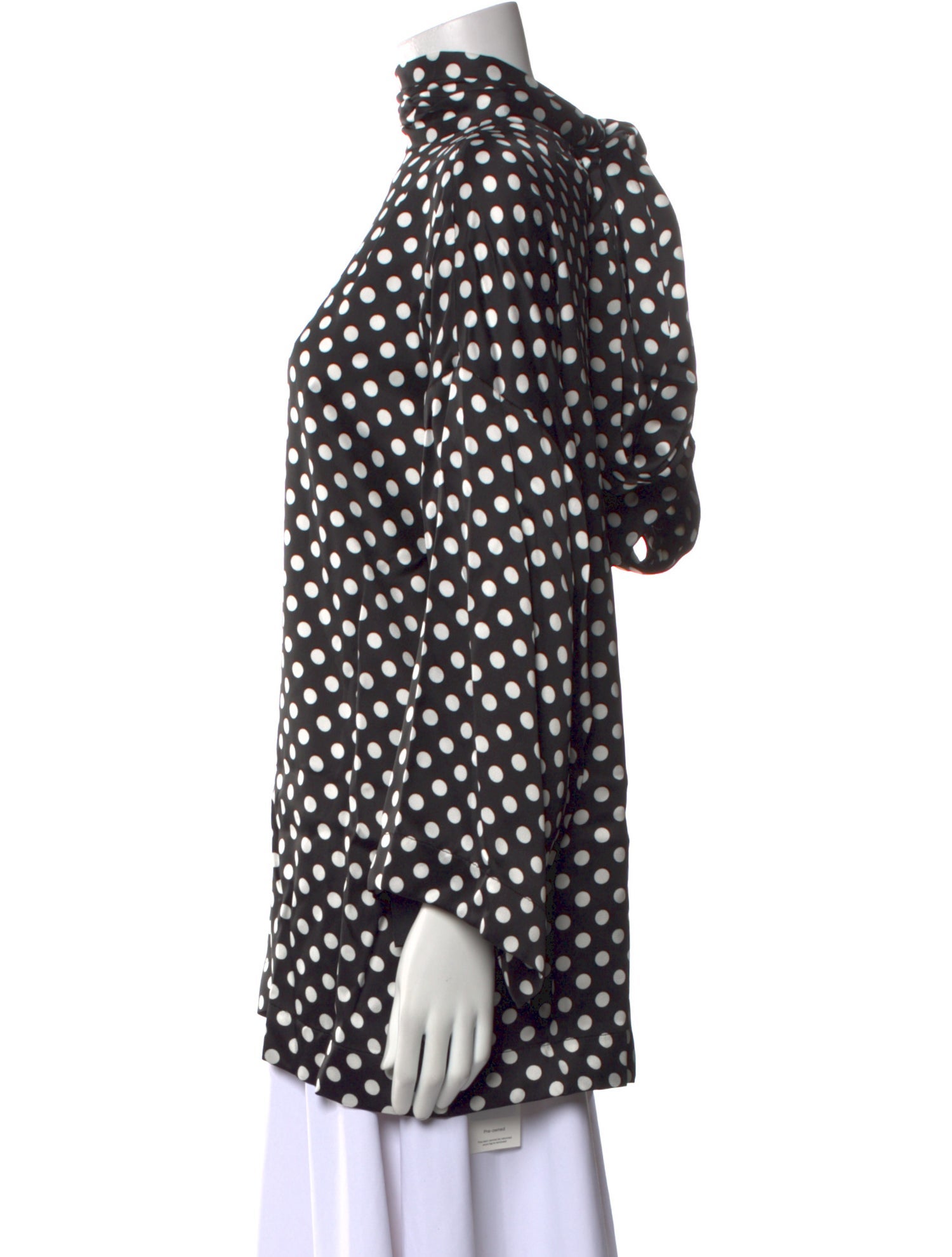 Saint Laurent Satin Polka Dot Print Blouse