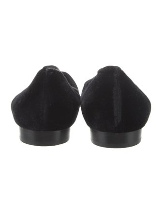 Saint Laurent Velvet Embroidered Accent Flats