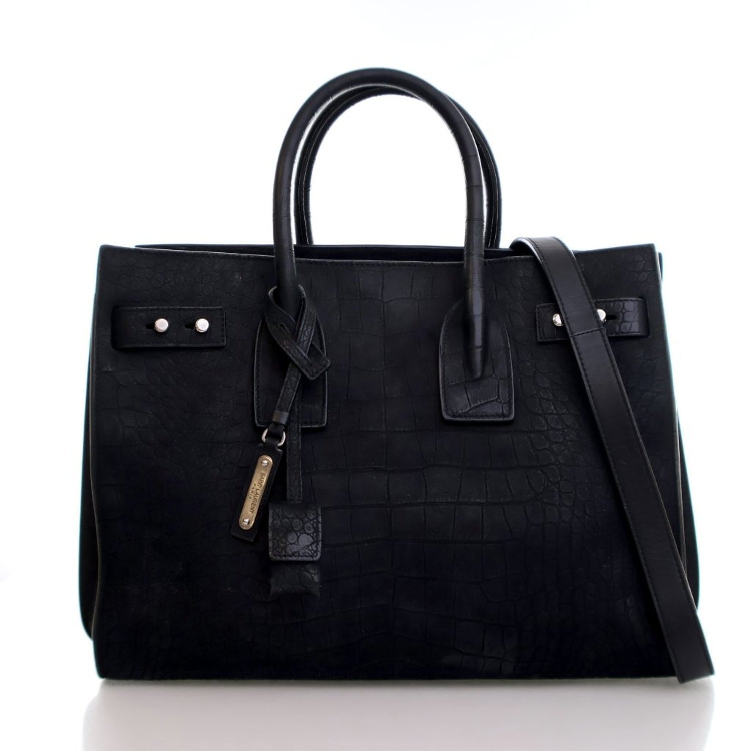 Saint Laurent Small Embossed Nubuck Sac De Jour