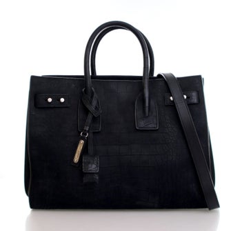 Saint Laurent Small Embossed Nubuck Sac De Jour