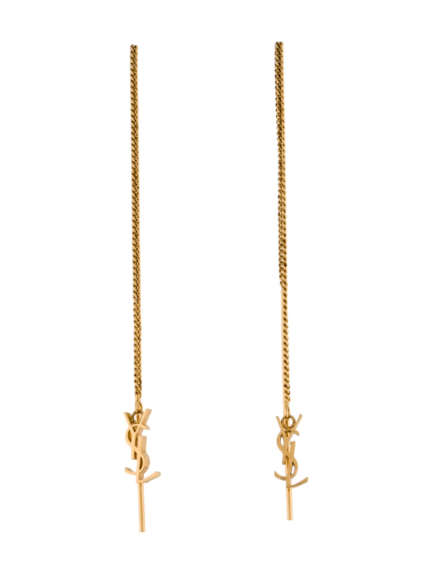 Saint Laurent Cassandre Dangle Threader Earrings