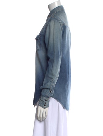 Saint Laurent 2017 Long Sleeve Button-Up Top