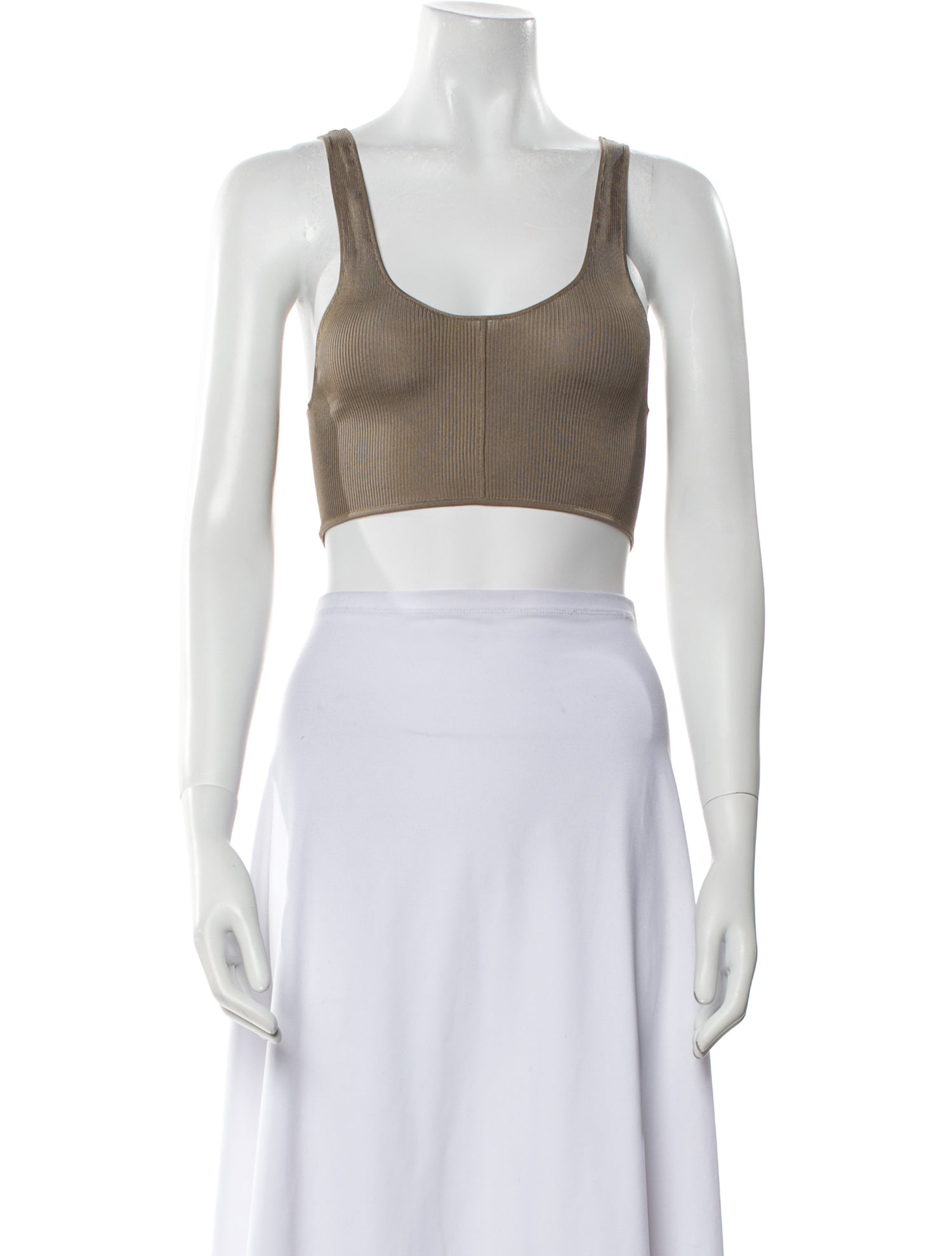 Saint Laurent Silk Scoop Neck Crop Top