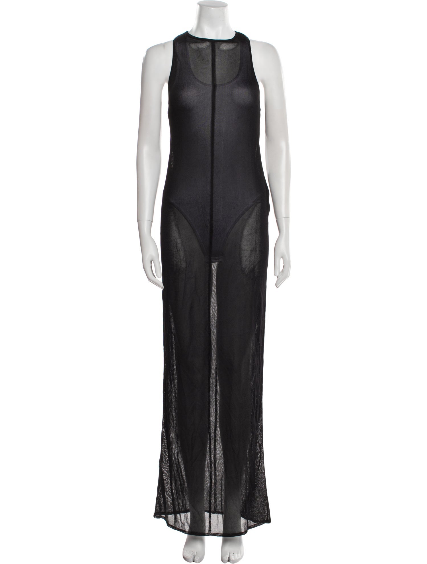 Saint Laurent Crew Neck Long Dress