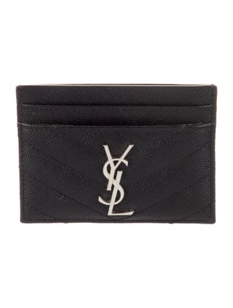 Saint Laurent 2023 Monogram Matelassé Cassandre Card Case Card Holder