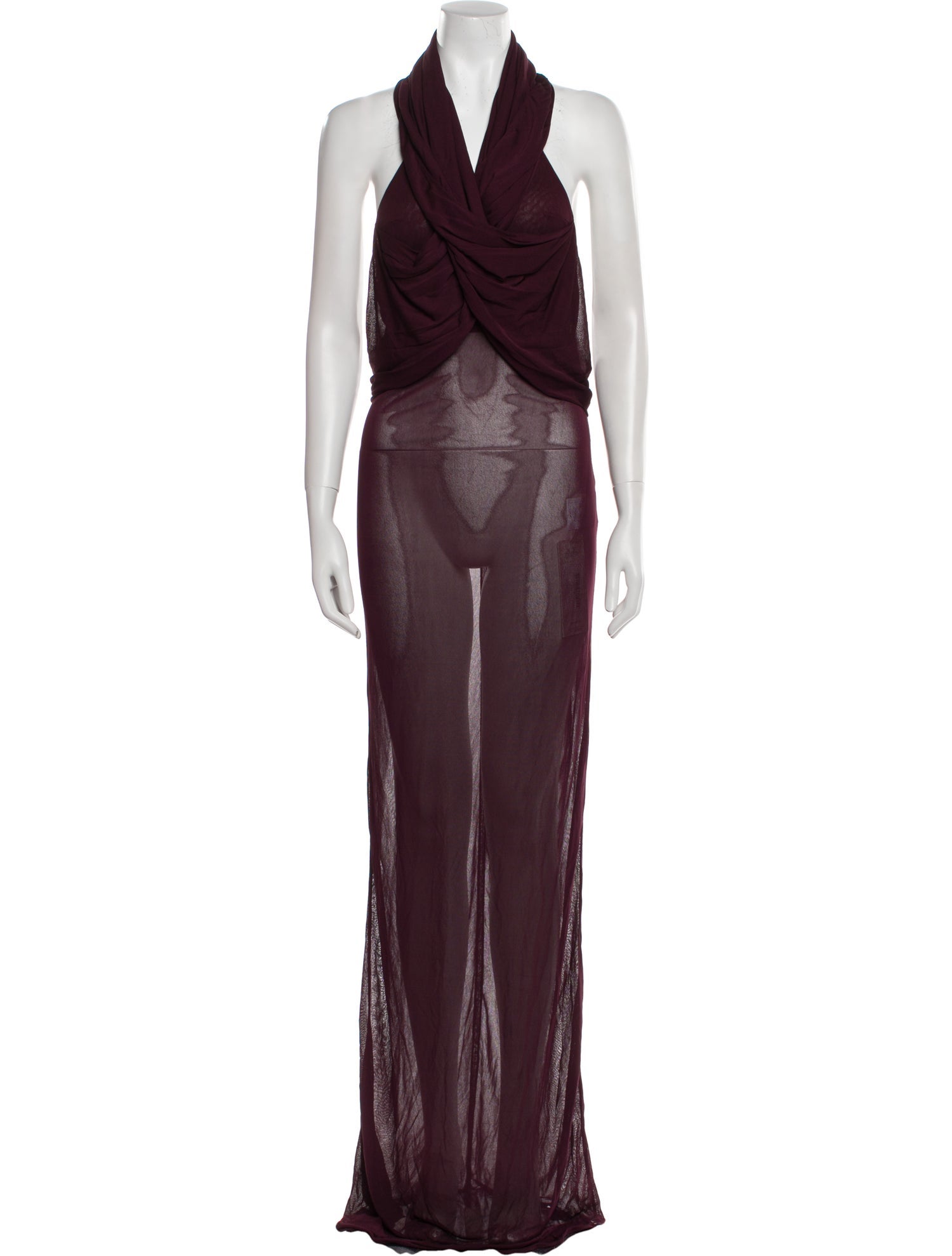 Saint Laurent Cowl Neck Long Dress