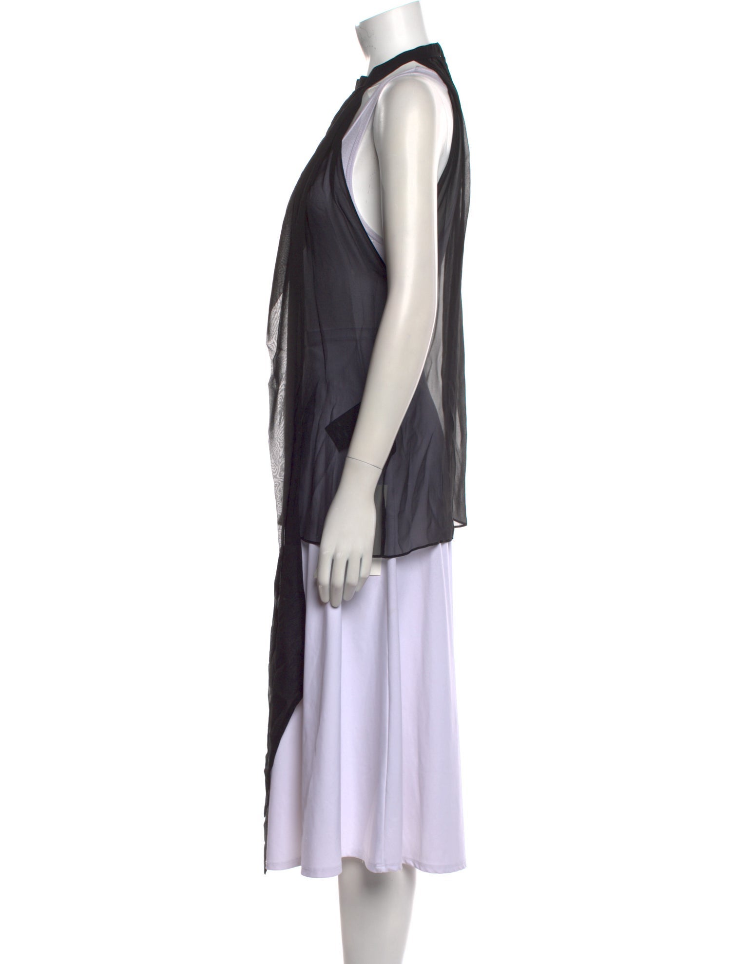 Saint Laurent Silk Mock Neck Tunic