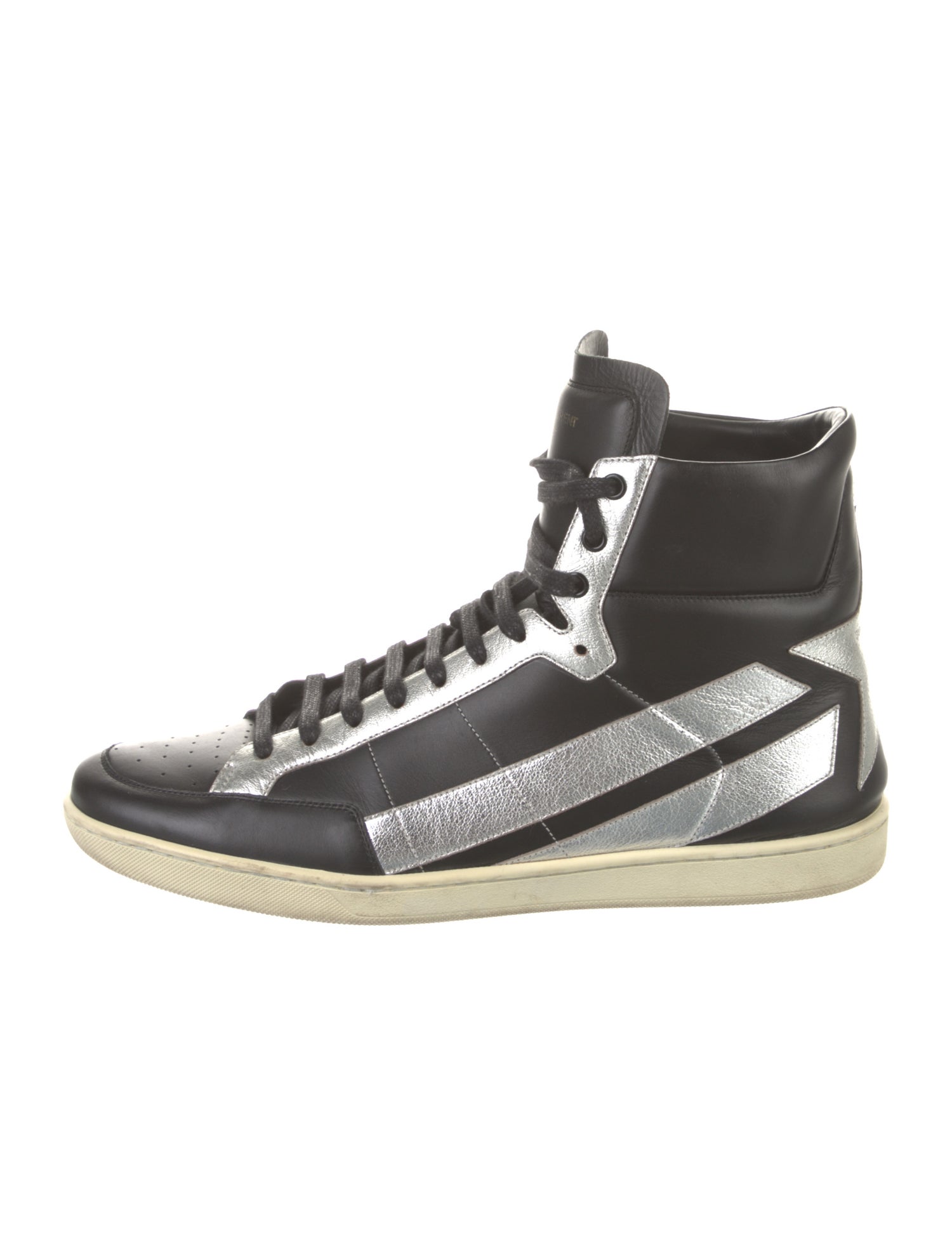 Saint Laurent Leather Colorblock Pattern Sneakers