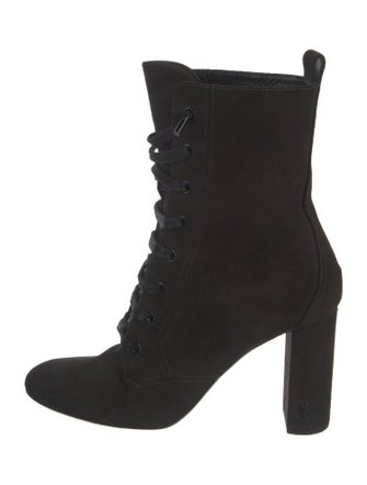 Saint Laurent Suede Lace-Up Boots