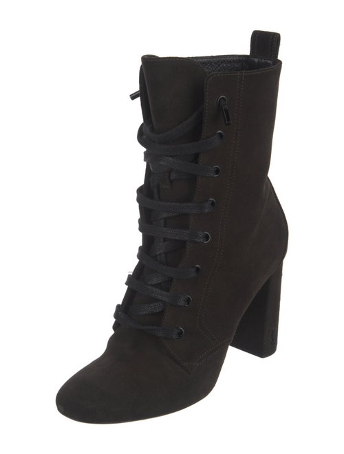 Saint Laurent Suede Lace-Up Boots