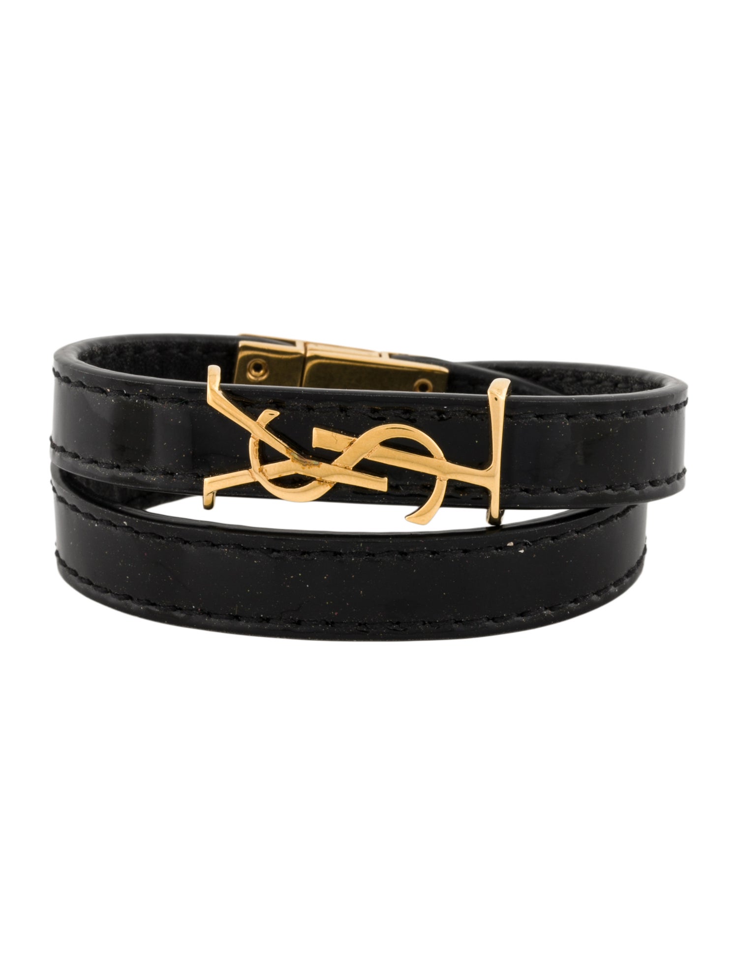 Saint Laurent Patent Leather Wrap Bracelet