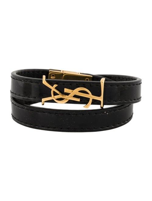 Saint Laurent Patent Leather Wrap Bracelet