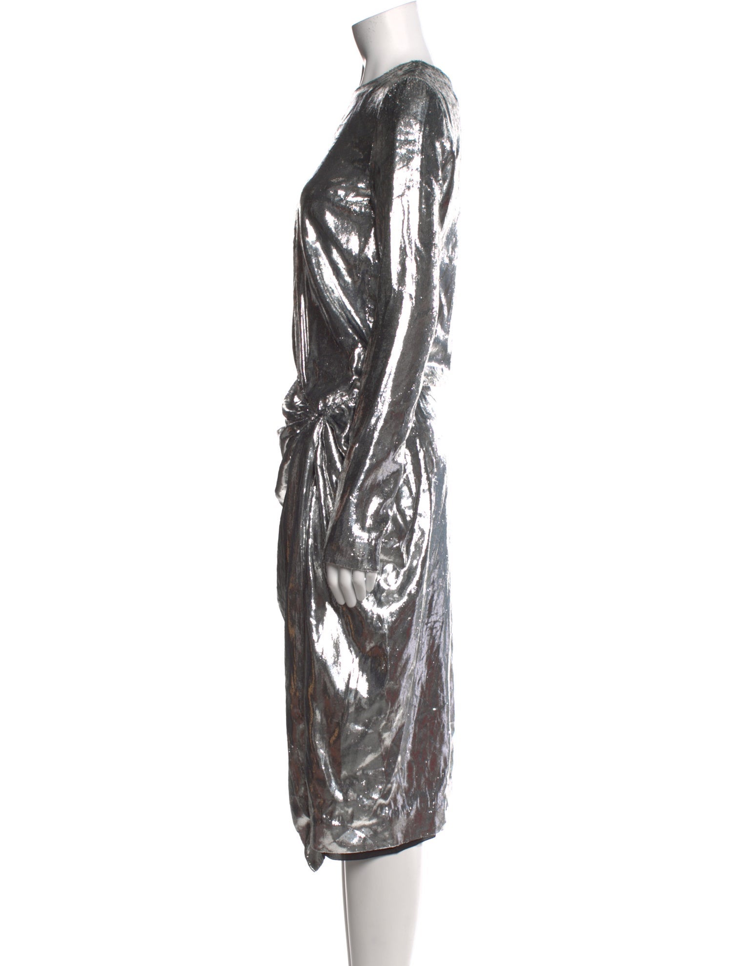 Saint Laurent Printed Midi Length Dress