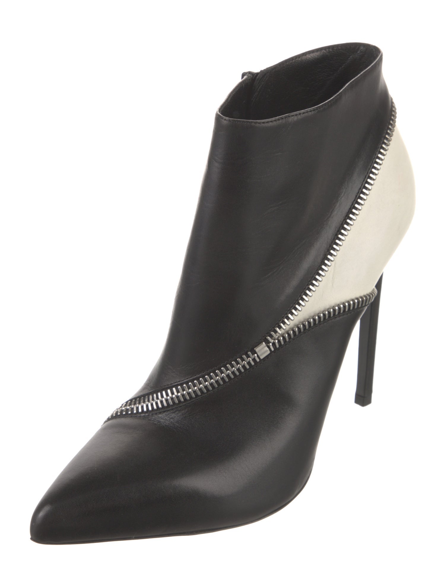 Saint Laurent Leather Colorblock Pattern Boots