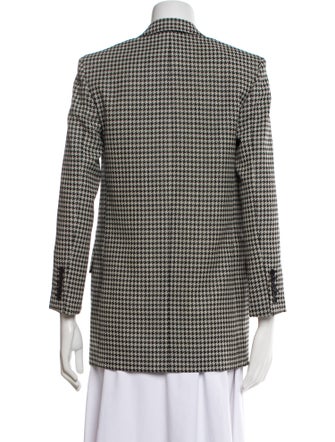 Saint Laurent Wool Houndstooth Print Blazer