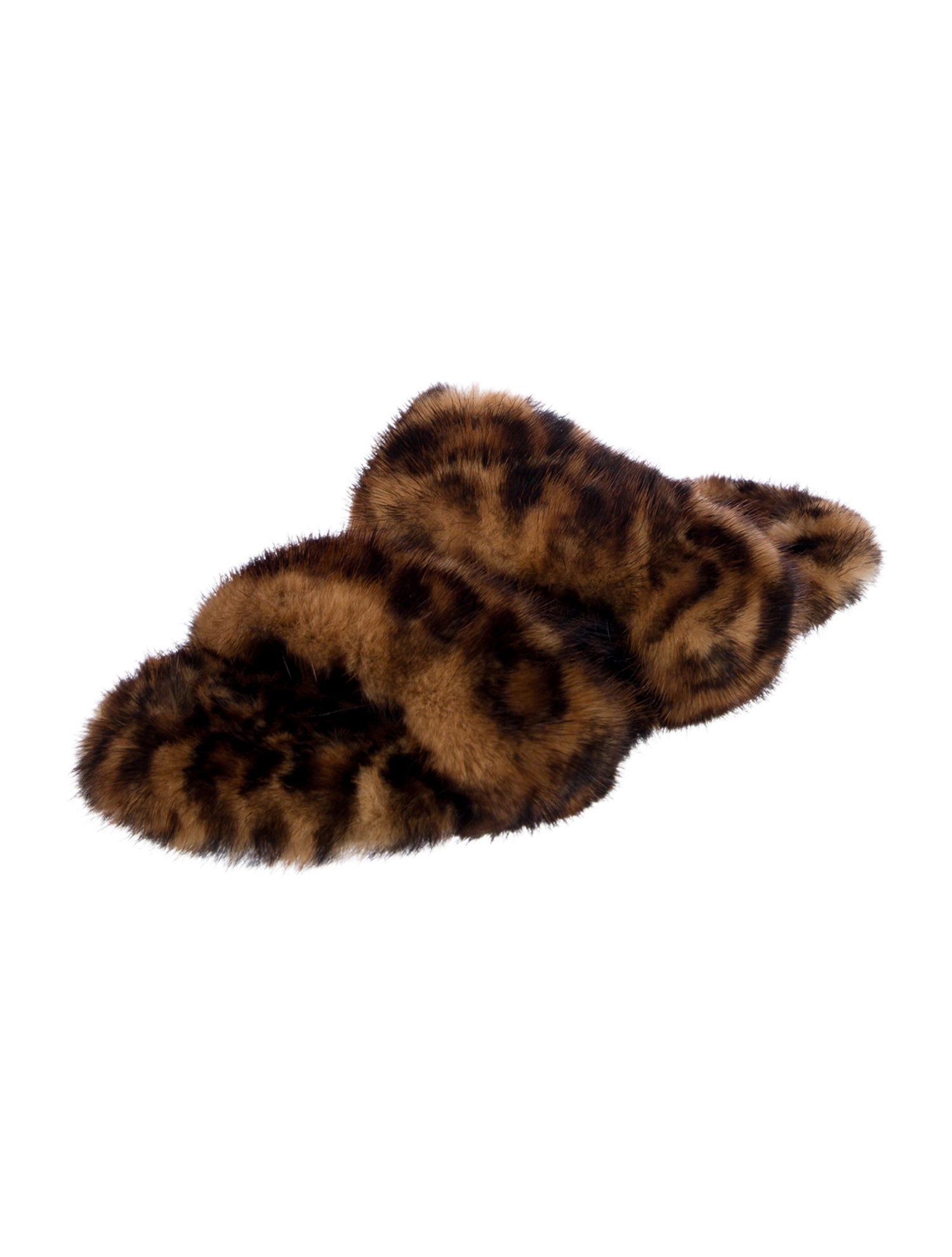 Saint Laurent Fur Animal Print Slides