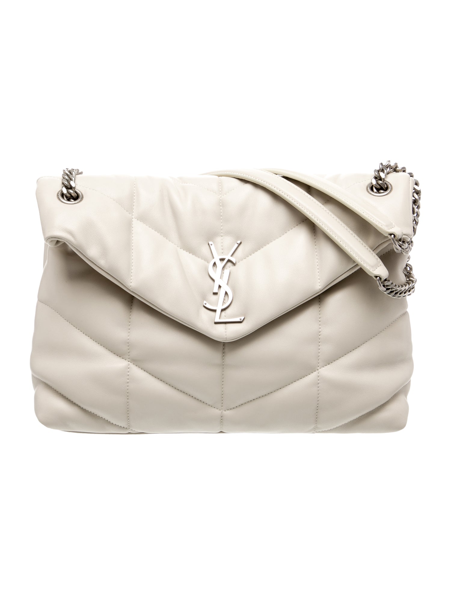 Saint Laurent Leather Monogram Puffer Medium