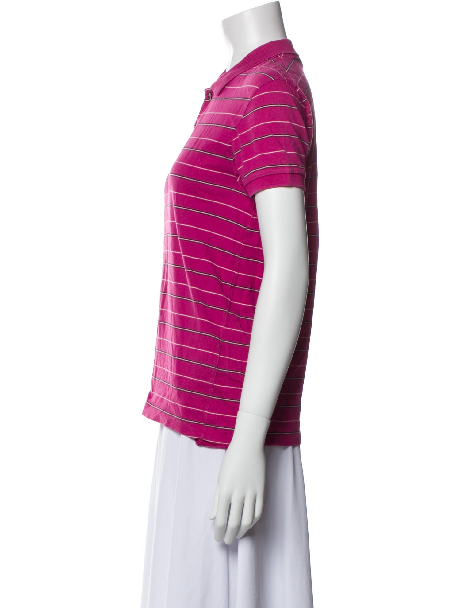 Saint Laurent Striped Short Sleeve Polo