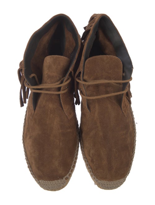 Saint Laurent Suede Fringe Trim Accent Espadrilles