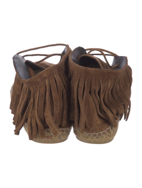 Saint Laurent Suede Fringe Trim Accent Espadrilles