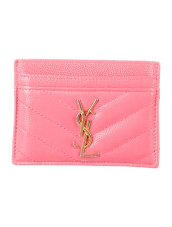 Saint Laurent Matelassé Card Case Chevron Card Holder