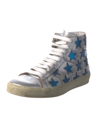 Saint Laurent Leather Printed Sneakers