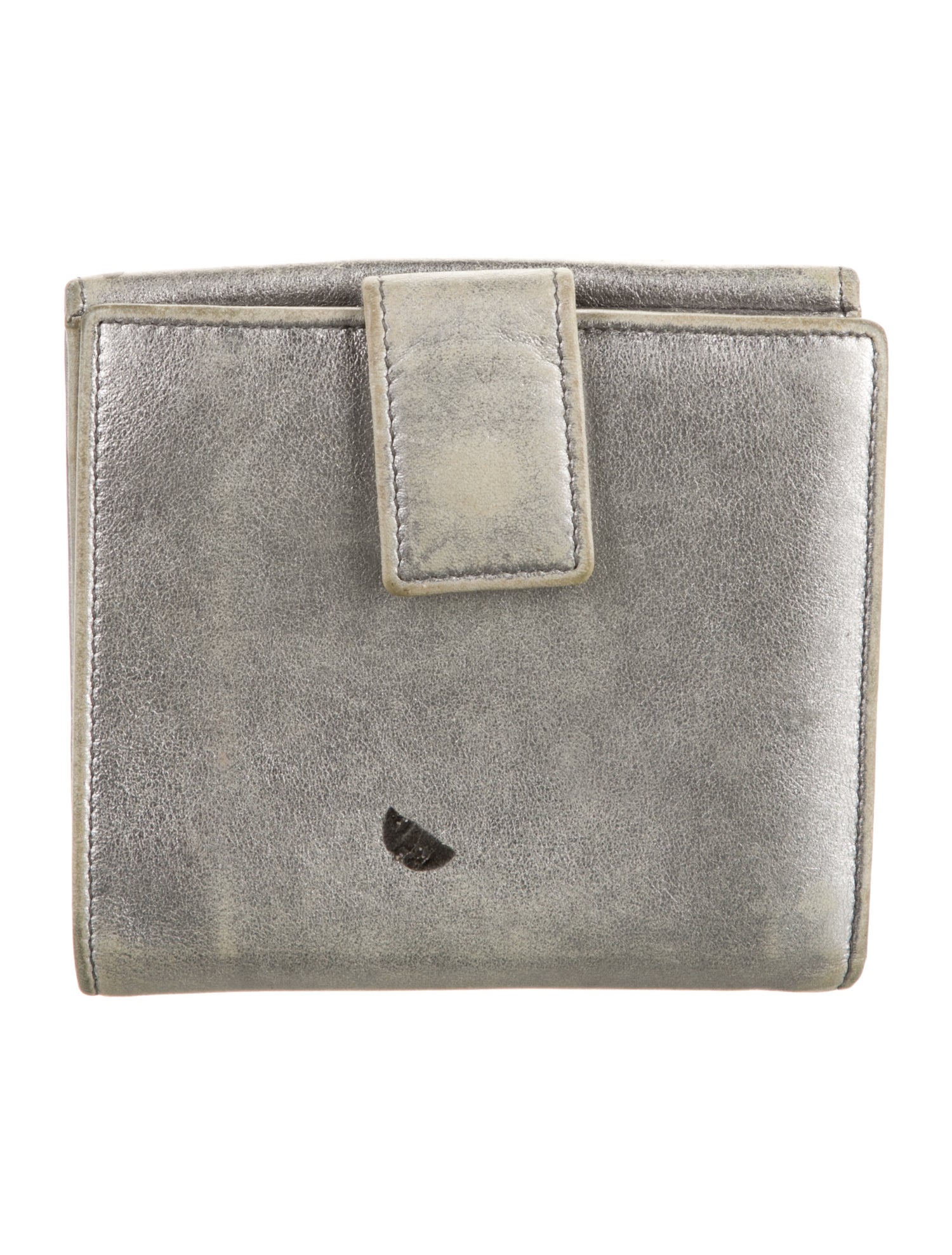 Yves Saint Laurent Y Mail Embossed Leather Compact Wallet