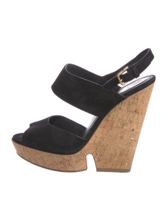 Saint Laurent Suede Slingback Sandals