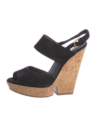 Saint Laurent Suede Slingback Sandals