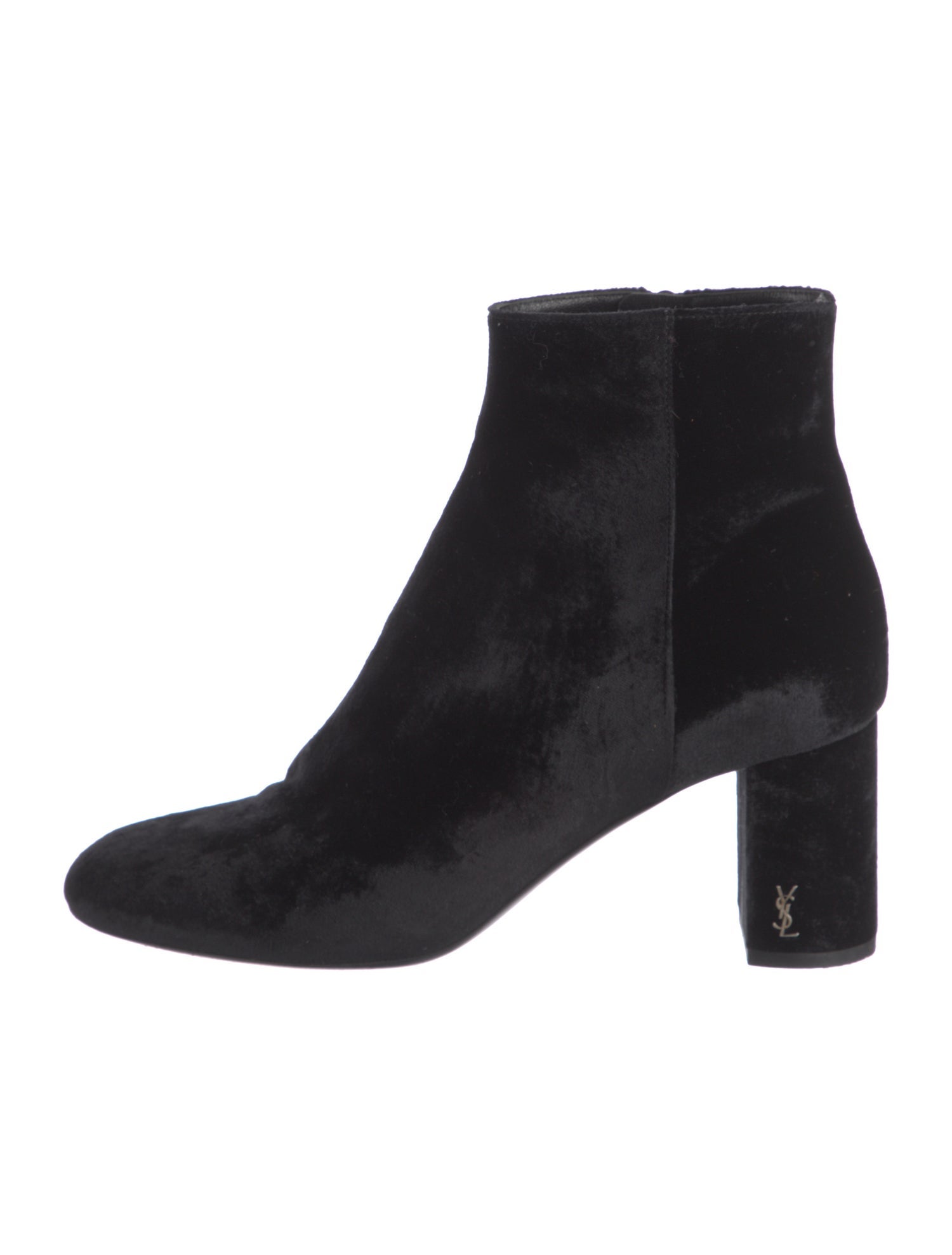 Saint Laurent Signature Logo Velvet Boots