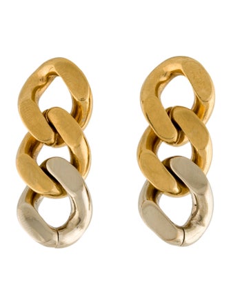 Saint Laurent Three Curb Chain Links Earrings