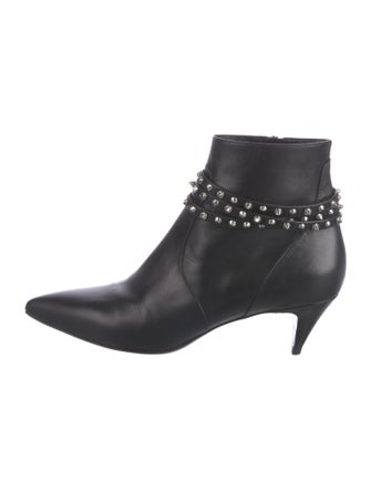 Saint Laurent Leather Studded Accents Boots