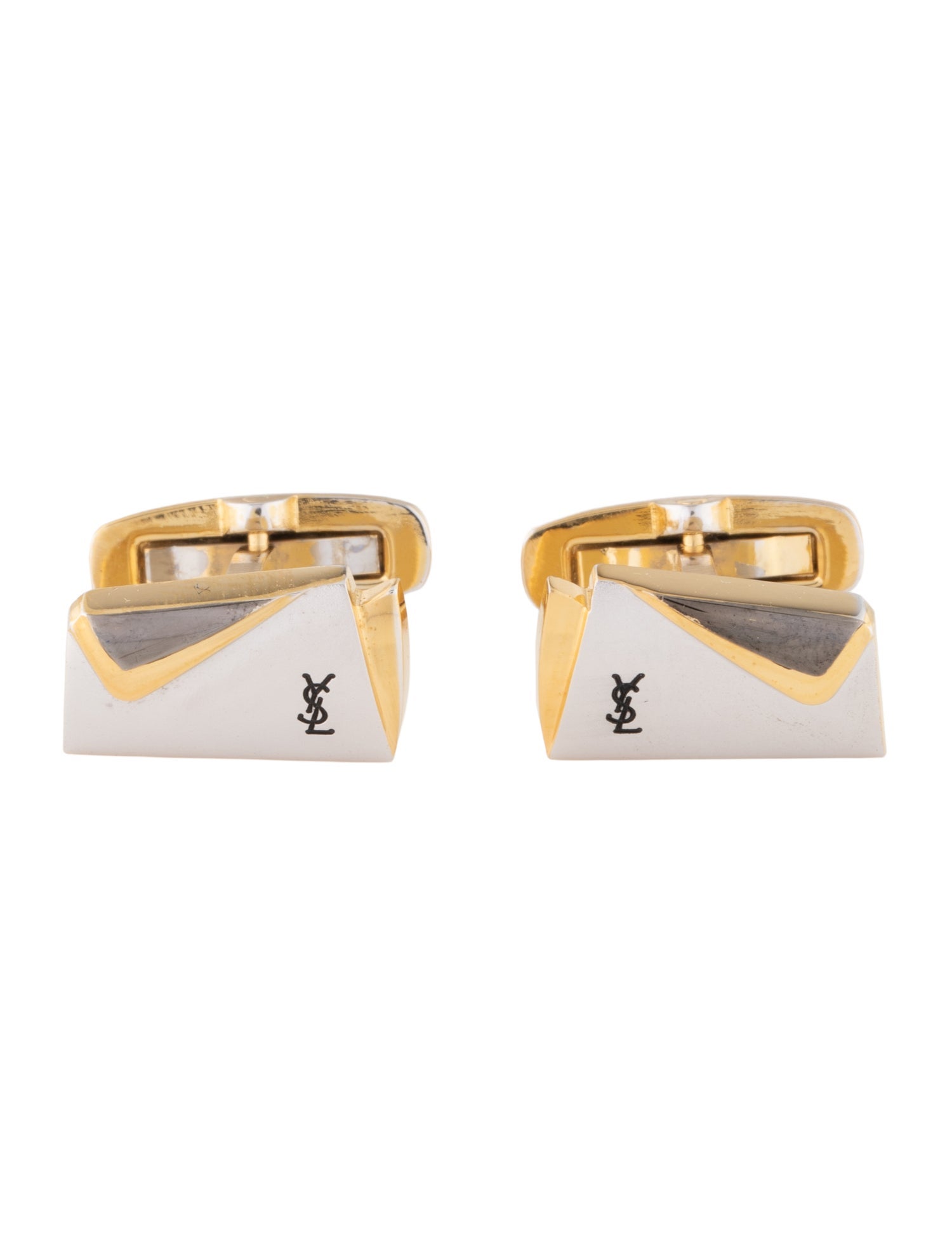 Saint Laurent Vintage Two-Tone Cufflinks