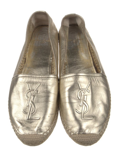 Saint Laurent Signature Logo Leather Espadrilles