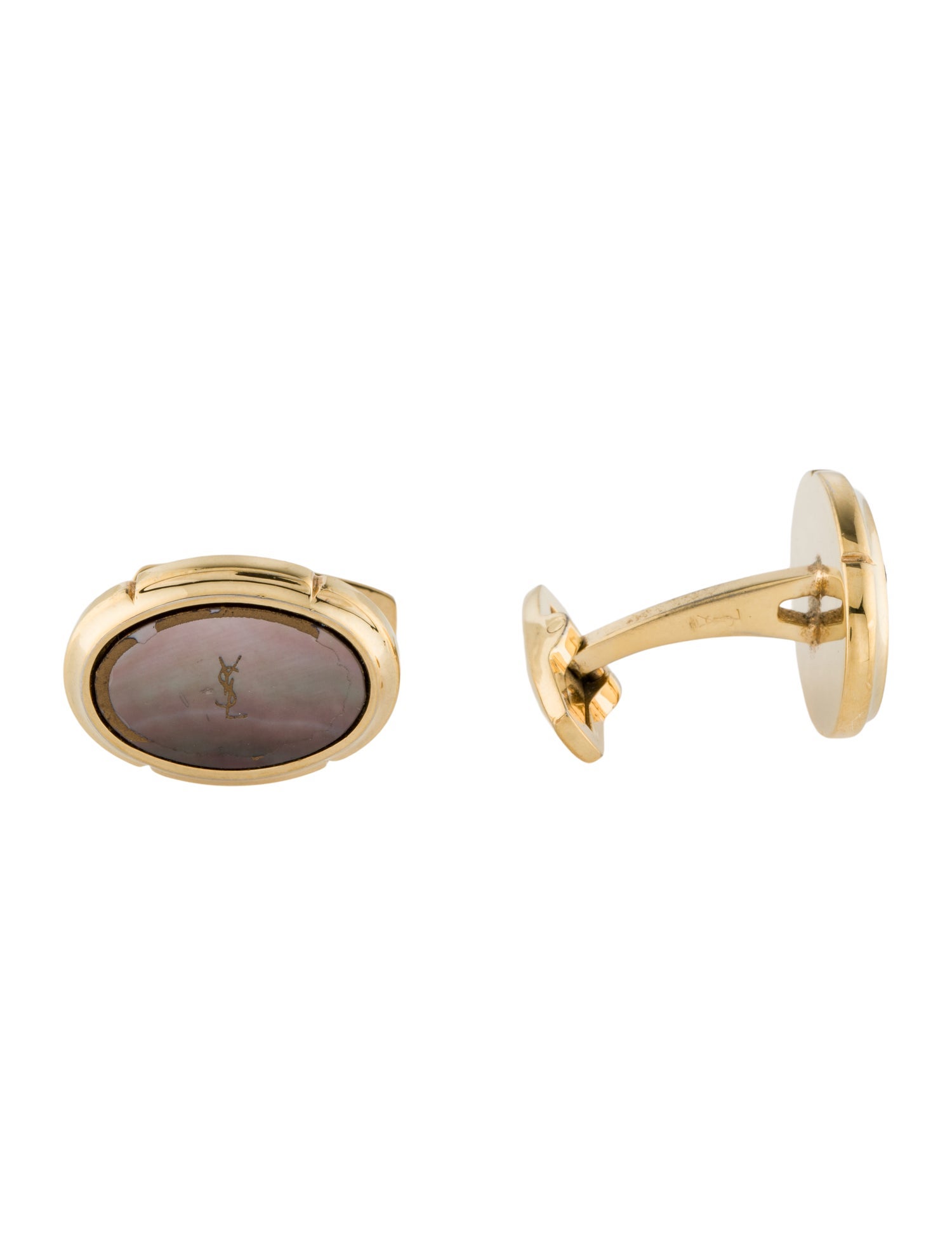 Saint Laurent Vintage Resin Logo Cufflinks