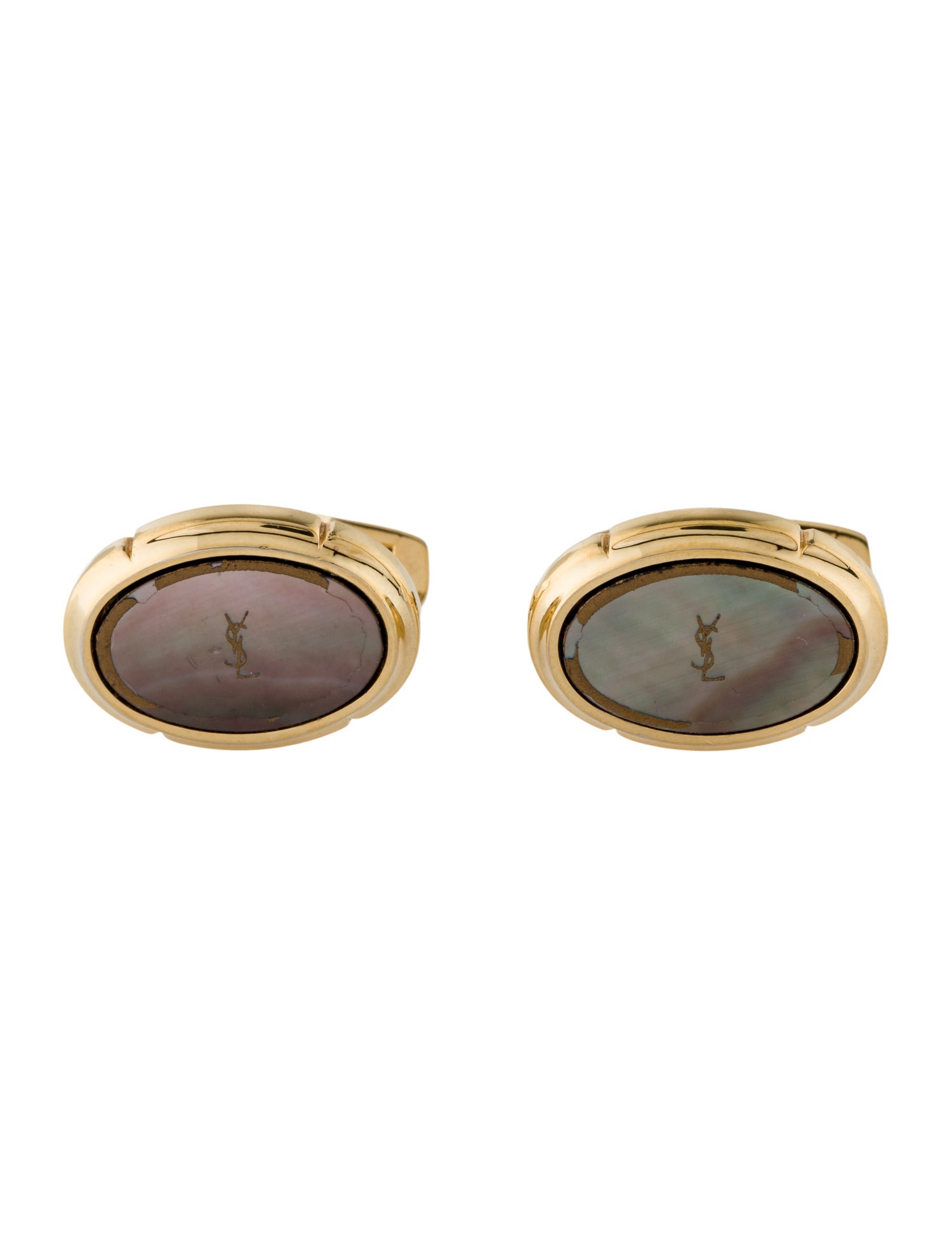 Saint Laurent Vintage Resin Logo Cufflinks
