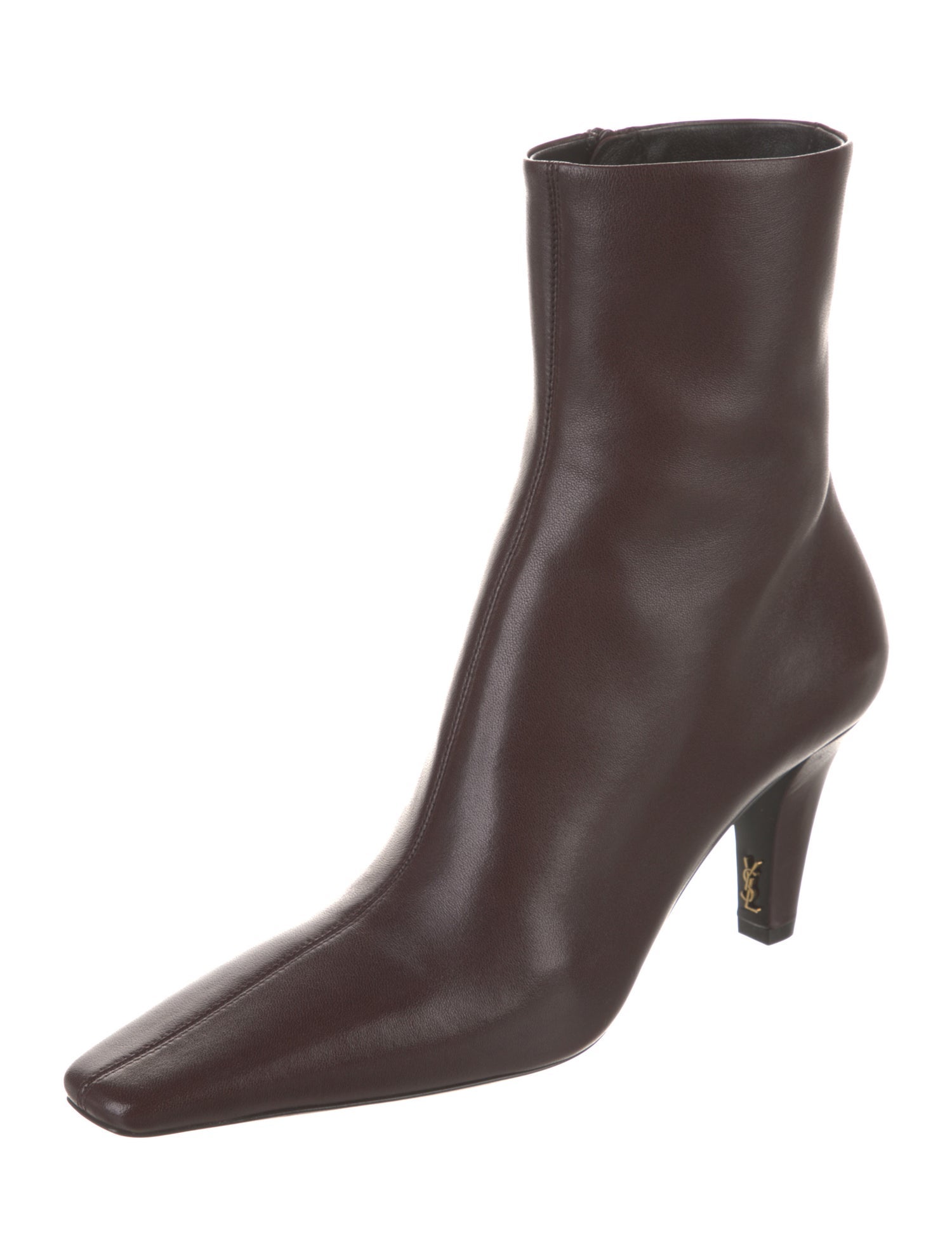 Saint Laurent Marron Leather Sock Boots