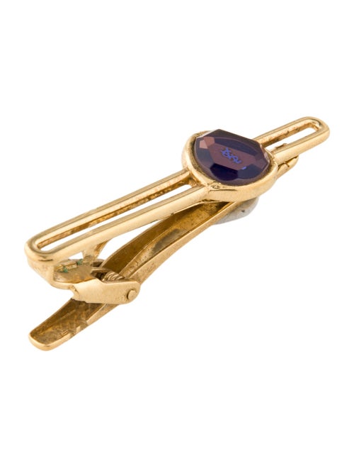 Saint Laurent Crystal Logo Tie Pin