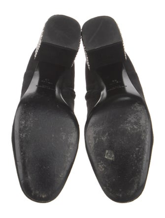 Saint Laurent Suede Crystal Embellishments Boots
